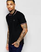 Diesel Polo T-oin Slim Fit Tipped Pique In Black - Black