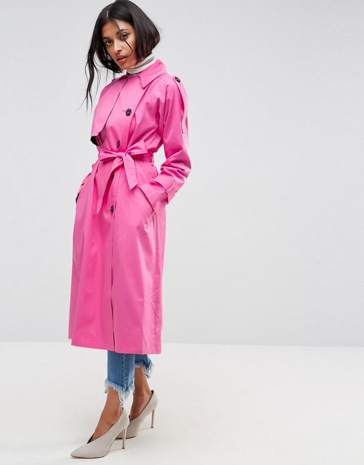 Asos Ultra Oversized Trench - Pink