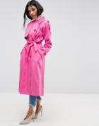 Asos Ultra Oversized Trench - Pink