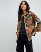 Replay Camo Jacket With Patches - Multi