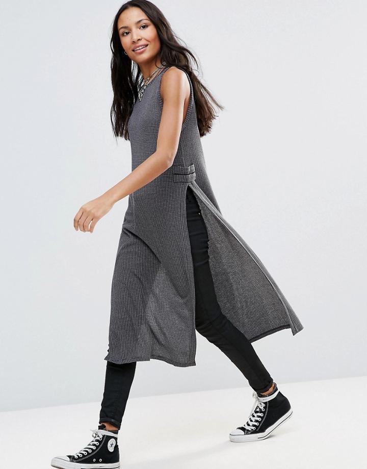 First & I Ribbed Dress - Gray