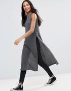 First & I Ribbed Dress - Gray