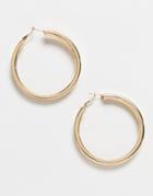 Asos Design Large Tube Hoop Earrings In Gold - Gold