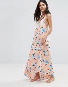 Vince Camuto Patterned Maxi Swing Beach Dress - Pink