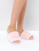 Truffle Collection Faux Fur Slide Slipper - Pink
