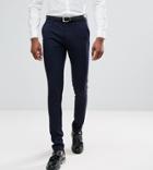 Asos Design Tall Super Skinny Smart Trousers In Navy - Navy