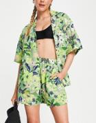 Topshop Hawaiian Shirt And Shorts Beach Resort Set In Multi