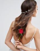 Asos Wedding Crystal Flower Back Hair Crown - Silver