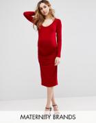Isabella Oliver Eldon Maternity Midi Dress - Red
