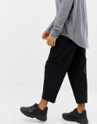 Asos Design Tapered Smart Pants In Techy Fabric - Black