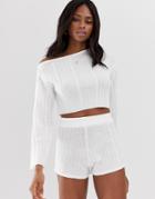 Asos Design Lounge Knitted Cable Off Shoulder Sweater