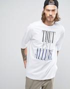 Asos Oversized T-shirt With Typo Print - White