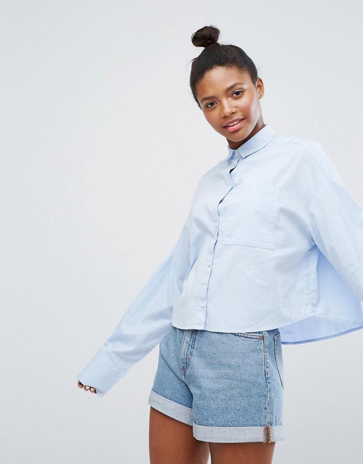 Monki Extra Long Sleeve Chambray Shirt - Multi