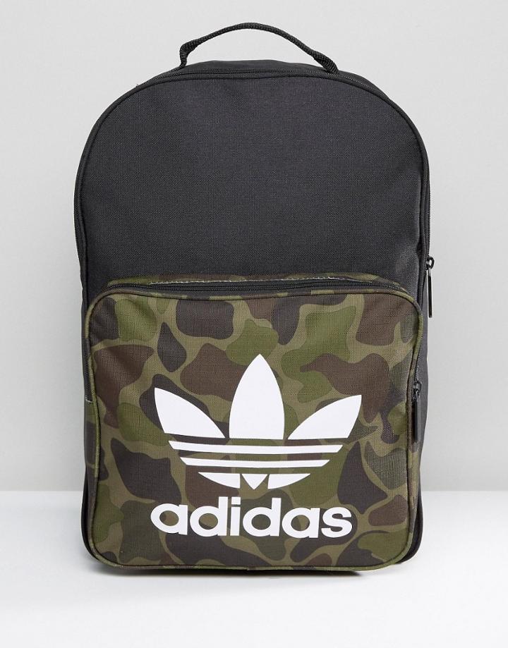 Adidas Originals Classic Backpack In Camo Bk7214 - Black