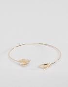 Ashiana Leaf Detail Cuff Bracelet - Gold Brass