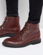 Bellfield Sigmar Leather Laceup Boots - Red