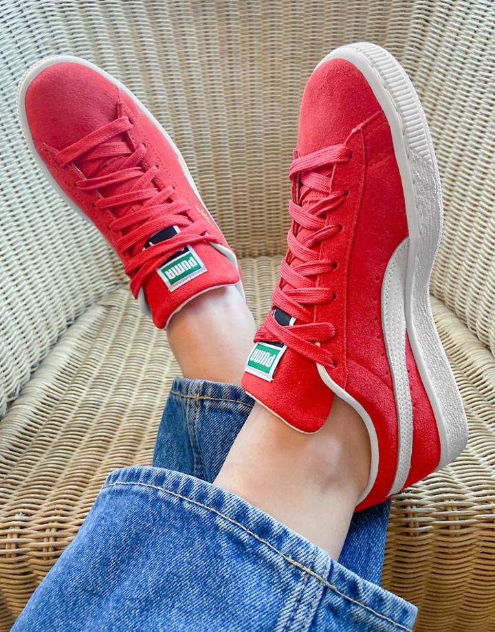 Puma Classic Suede Sneakers In Red