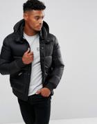 Armani Jeans Down Textured Padded Hooded Bomber Jacket Black - Black