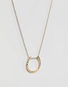 Orelia Long Horseshoe Pendant Necklace - Gold