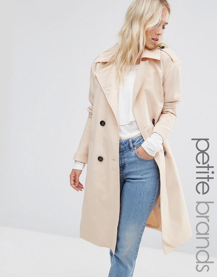 Vero Moda Petite Trench Coat - Cream