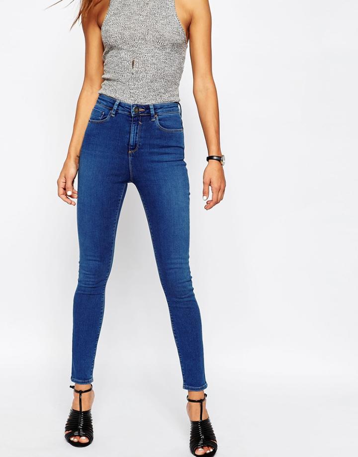 Asos Ridley Skinny Ankle Grazer Jeans In Reef Wash - Reef Wash