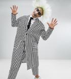 Reclaimed Vintage Inspired Duster Jacket In Stripe - Black