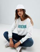 Abercrombie & Fitch Cropped Logo Sweatshirt - White