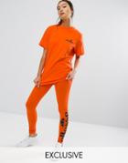 Ellesse Leggings With Side Logo - Orange