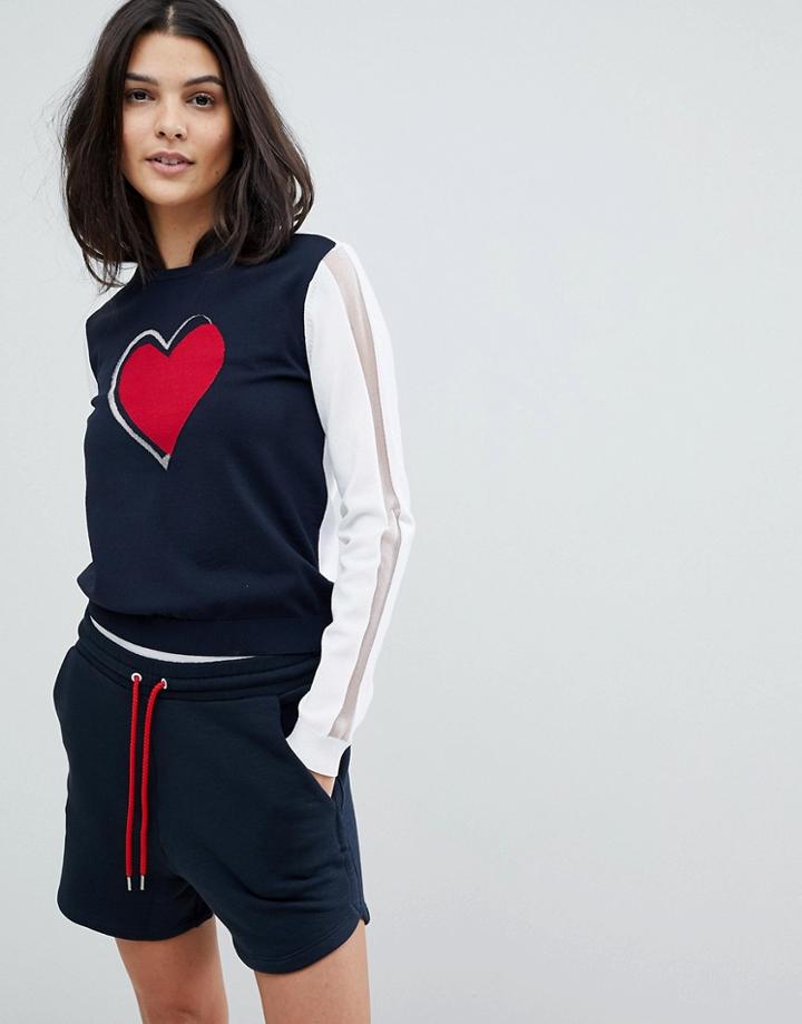 Emporio Armani Love Heart Knitted Top - Navy