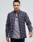 Penfield Corey Check Shirt Buttondown Flannel Regular Fit In Blue - Blue