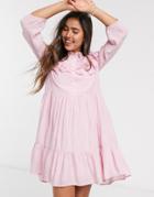 Y.a.s Smock Dress With Ruffle Detail In Pink