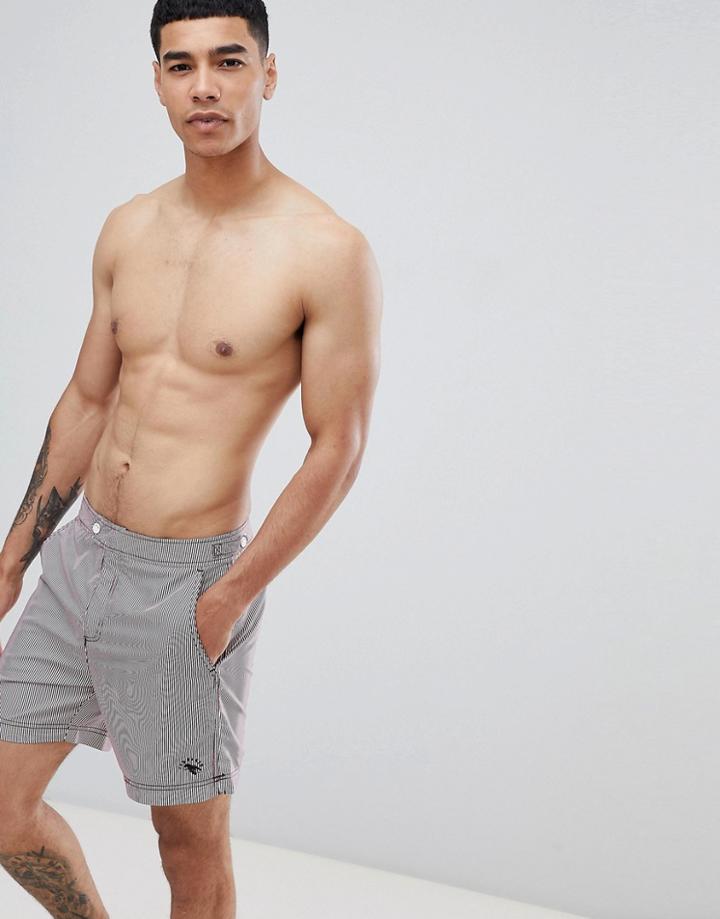 Ted Baker Swim Shorts With Stripe - Red