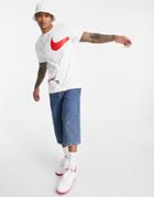 Nike Swoosh T-shirt In White And Red