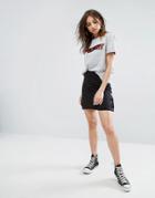 Daisy Street Mini Skirt With Popper Sides - Black