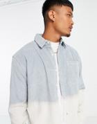 Topman Bleached Cord Shirt In Light Blue