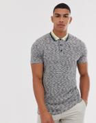 Asos Design Polo Shirt With Contrast Tipping In Gray