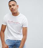 Asos Design Tall T-shirt With Slogan Print - White