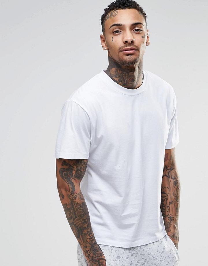 Asos T-shirt In Boxy Cropped Fit In White - White
