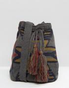 Hat Attack Knit Slouchy Bag - Gray