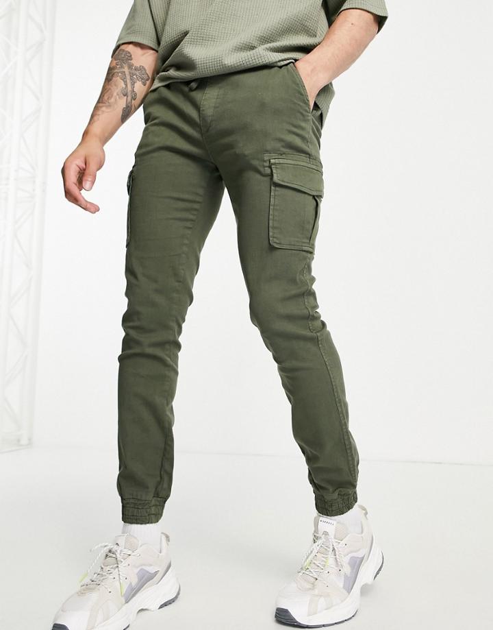 Bolongaro Trevor Skinny Fit Cargo Cuffed Pants-green