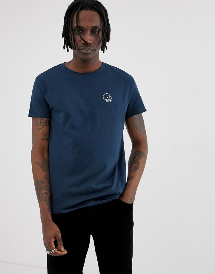 Cheap Monday Standard Small Skull T-shirt In Blue - Navy