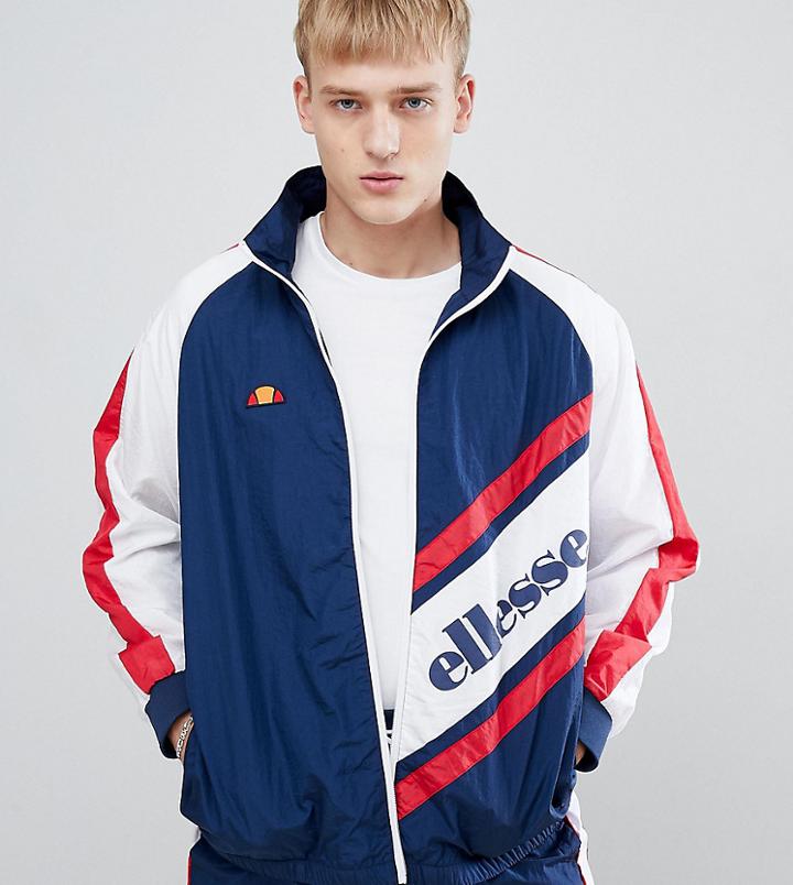 Ellesse Track Jacket With Panel Logo In Navy - Navy
