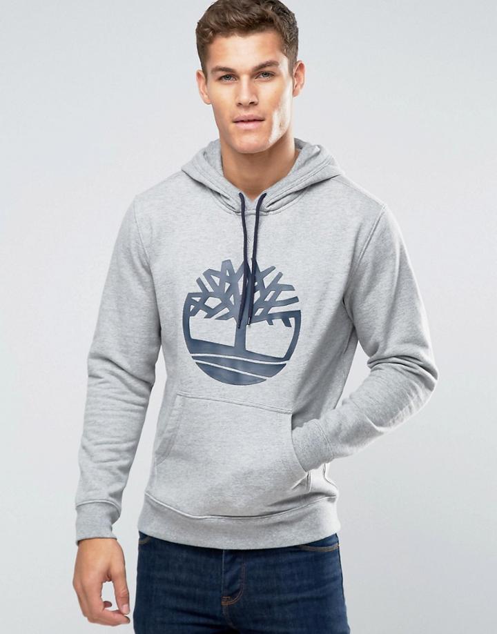 Timberland Overhood Logo Hoodie In Gray - Gray