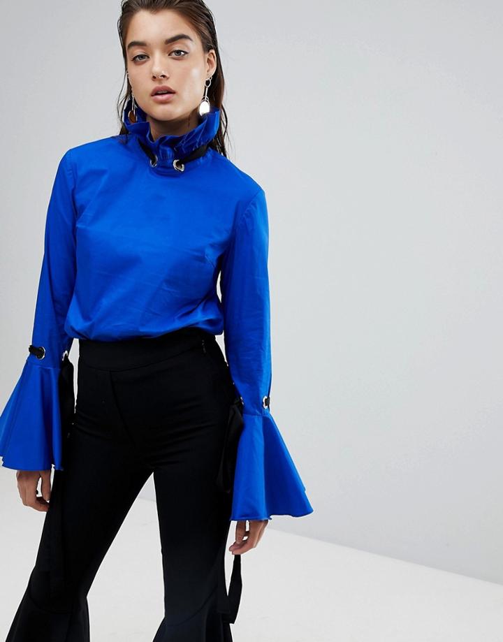 Stylemafia Jahar High Neck Top - Blue