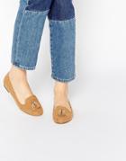 Oasis Tassel Front Suedette Pump - Tan
