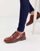 Base London Kent Brogues In Hi Shine Tan - Tan