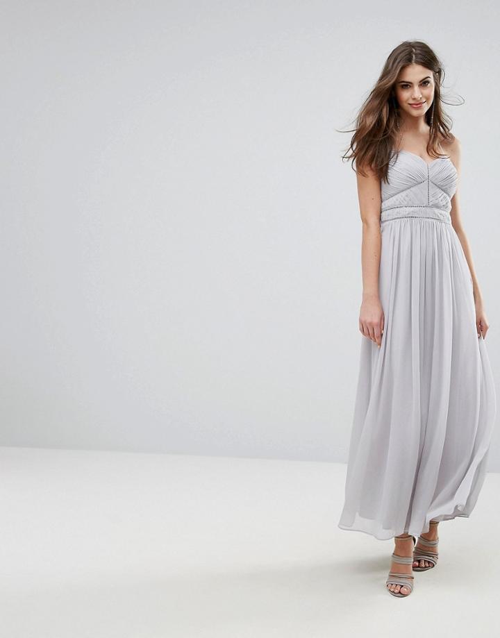 Oasis Chiffon Maxi Dress - Gray