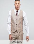 Heart & Dagger Skinny Vests In Linen - Beige