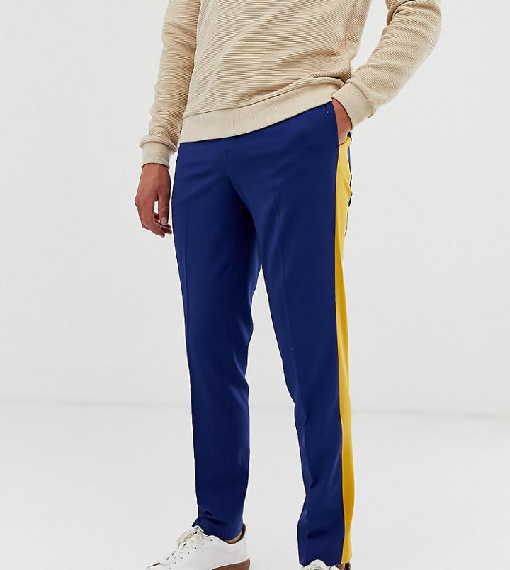 Noak Slim Fit Pants In Cut And Sew - Blue