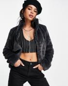 Vero Moda Faux Fur Jacket In Gray-grey